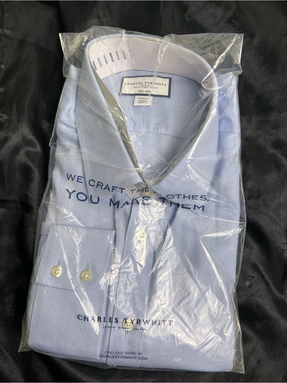 Charles Tyrwhitt Light Blue Herringbone Casual Button-Down Shirt